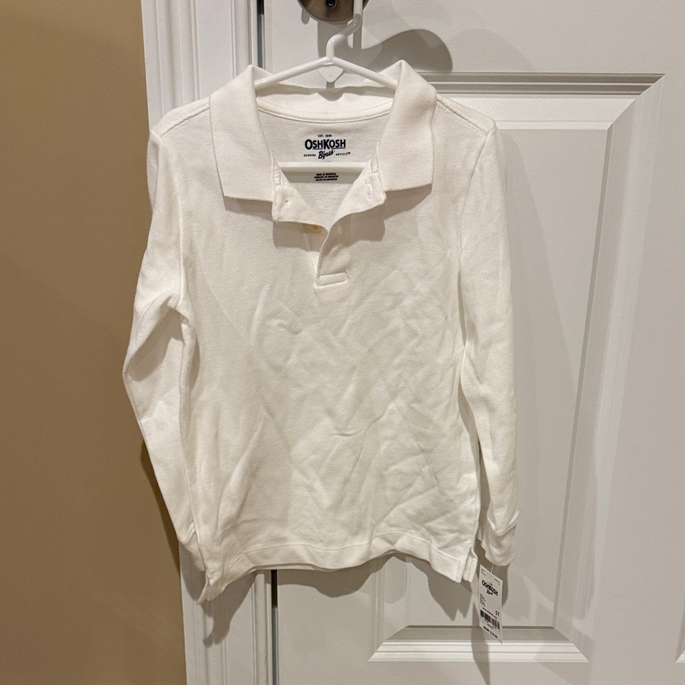 OshKosh B'gosh Classic White polo. Shirt. Size 5T. Never wore. NWT.